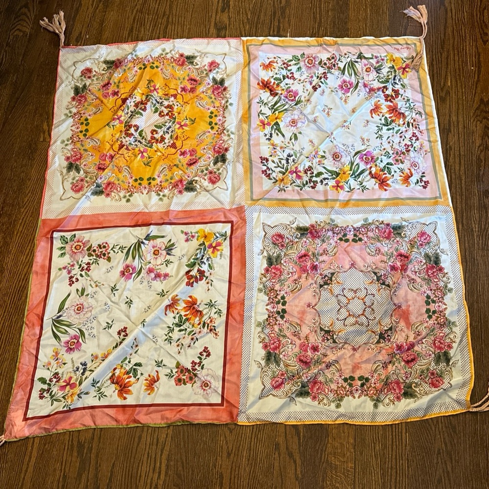 Johnny Was floral scarf 100% silk